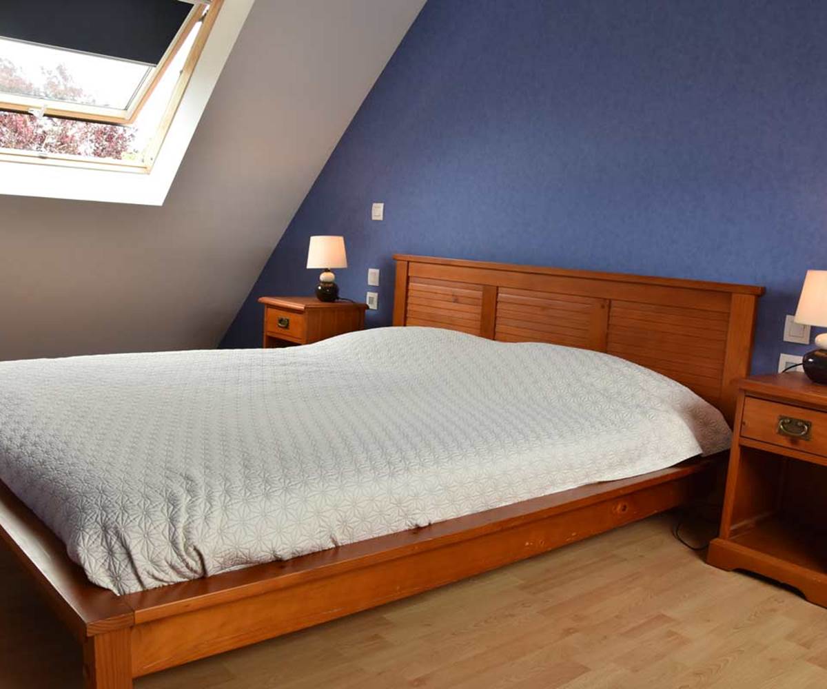 chambre lit double au gite Mascaret, gite au mont Saint-Michel