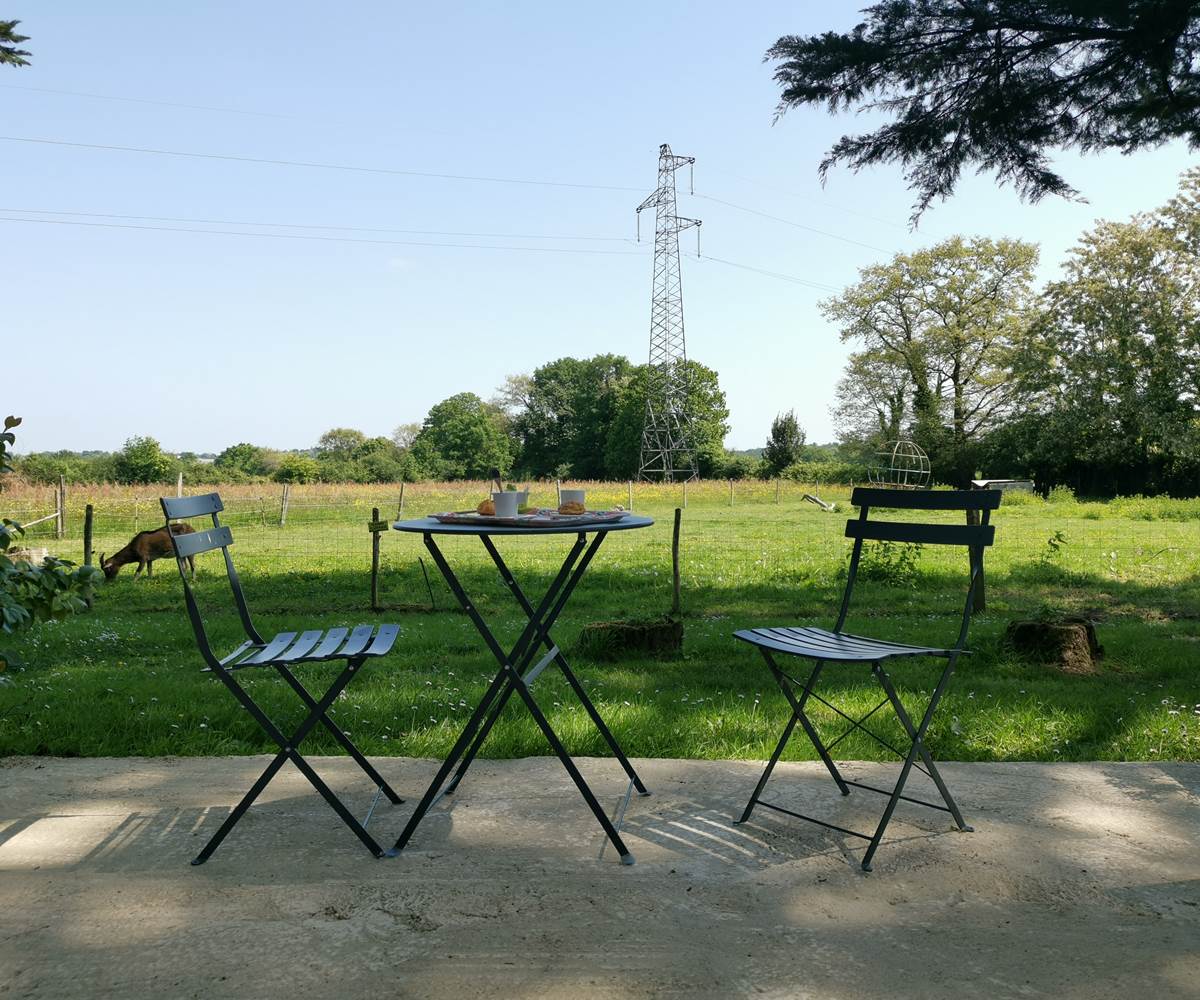 vue depuis la terrasse, chambre d'hôtes gingko, moulin de La Retardière, Orvault, Nantes, Pays de La loire