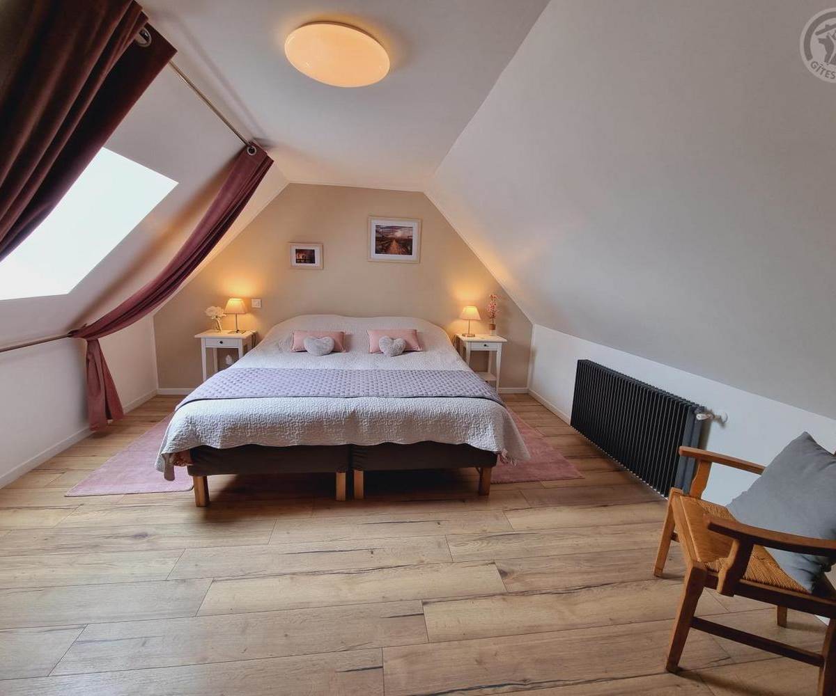 Maison de vacances dans le Nord avec 4 chambres - Chambre Rosa 2 lits 90 x 200 cm ou un lit King size 180 x 200 cm