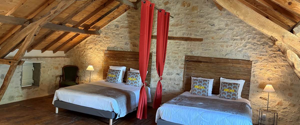 Chambre avec 2 lits 160cm grands espaces-carousel