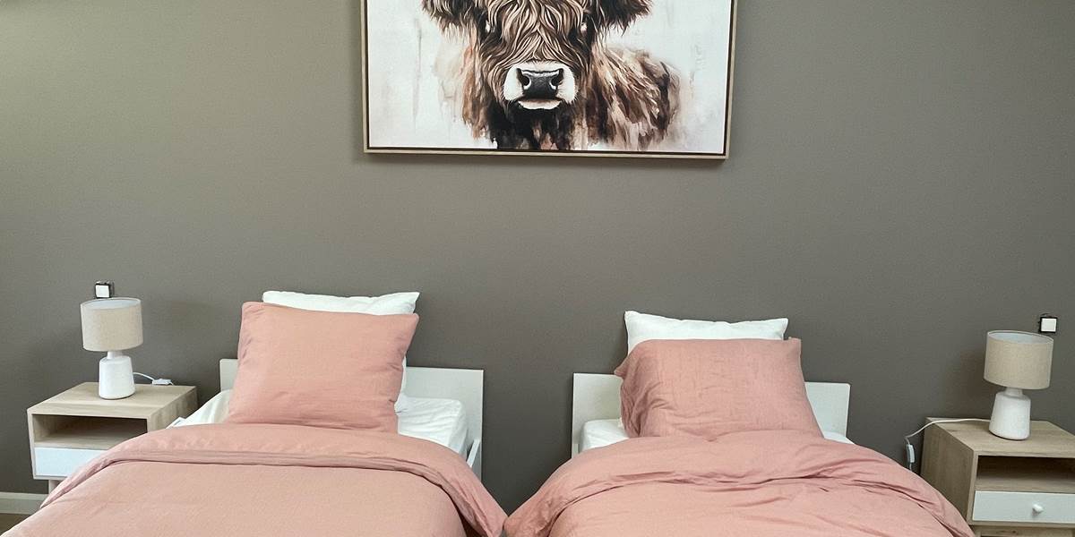 Chambre 1 avec 2 lits simples et un lit gigogne