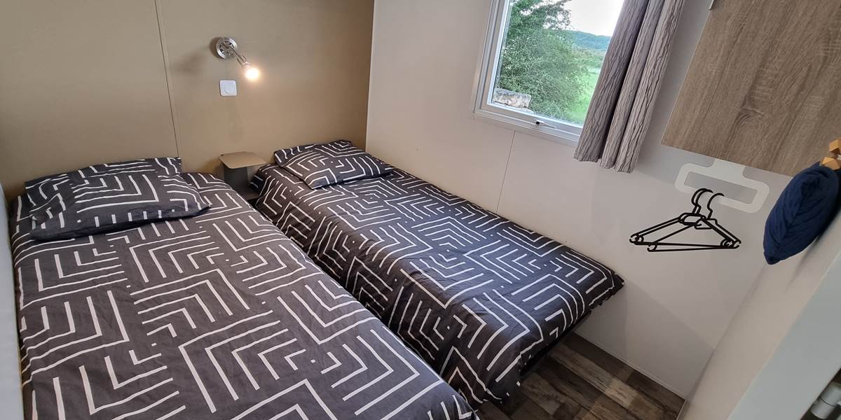Chambre lits singles Mobil-Home