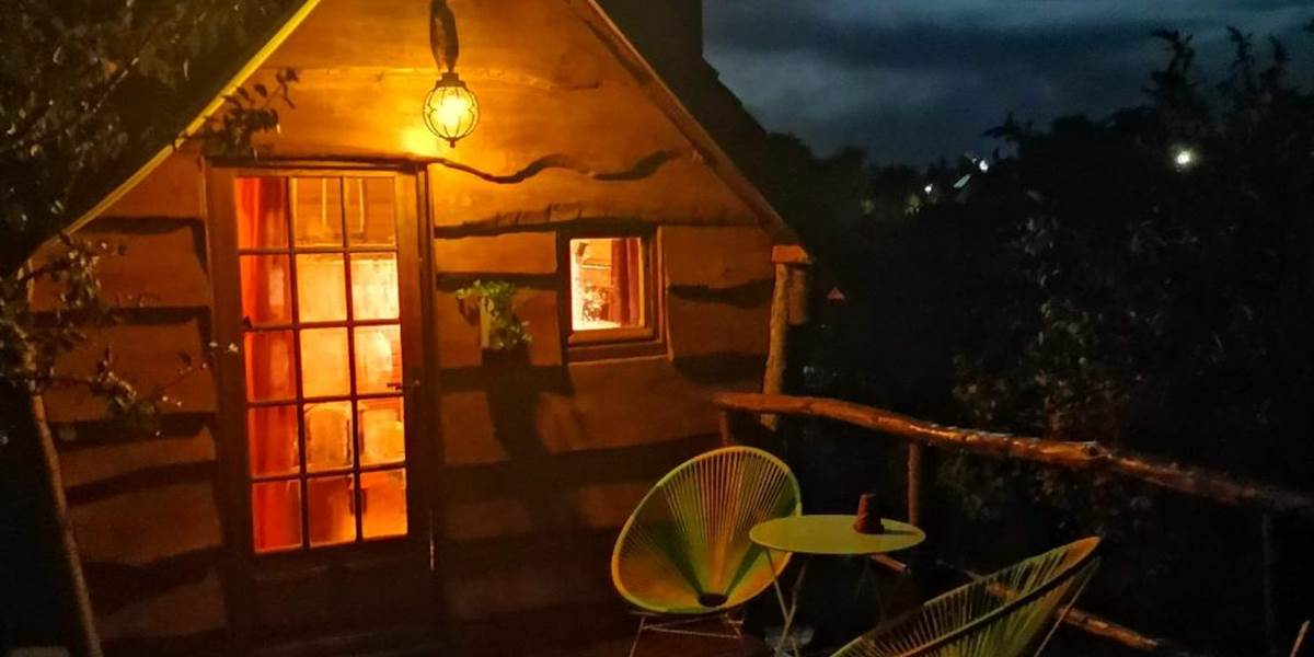 photo de la terrasse de la cabane