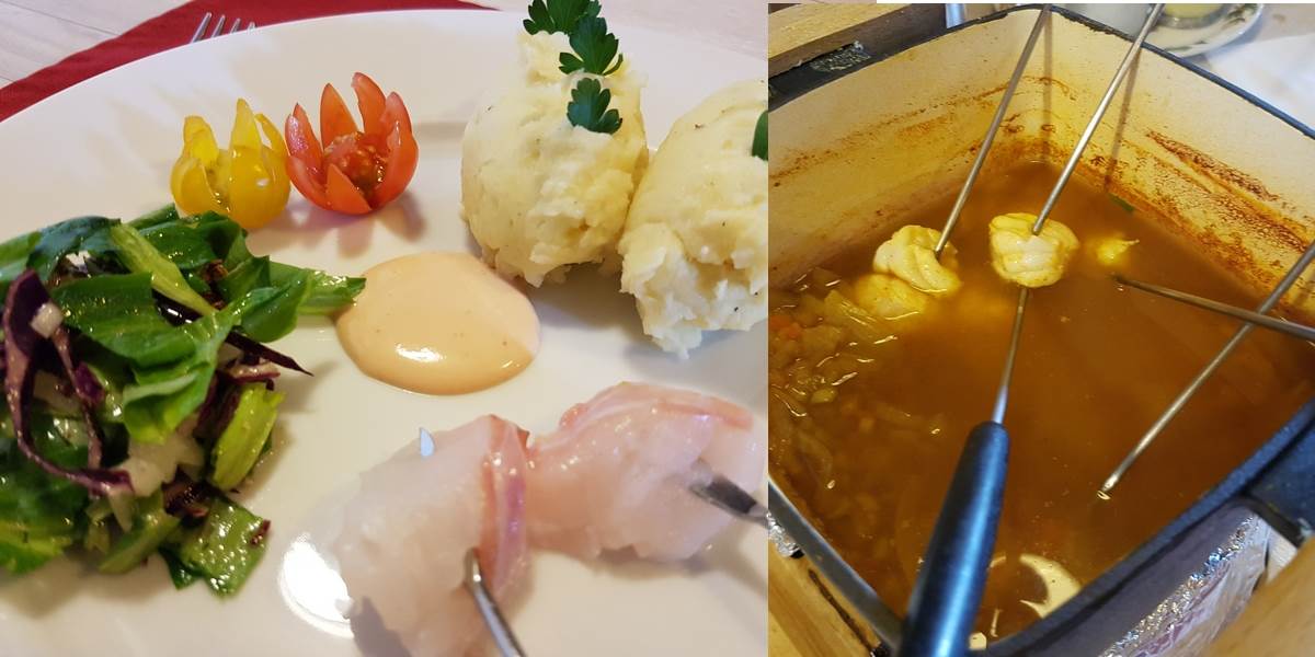 Fondue Oceane lotte le Ranch des Lacs restaurant à Augne