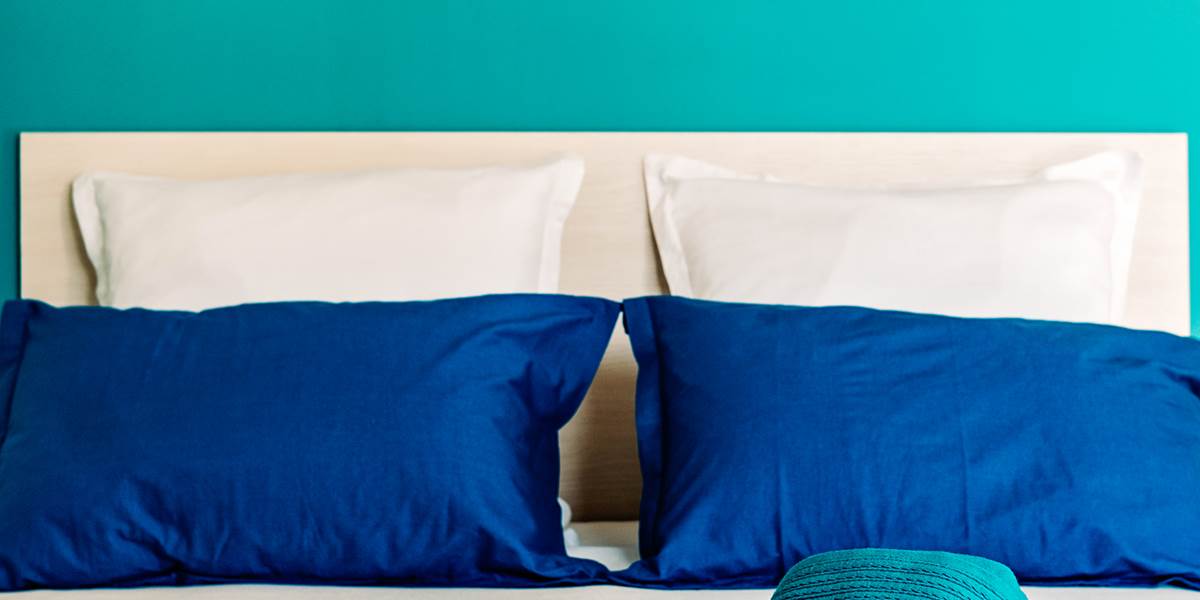 chambre bleue lit