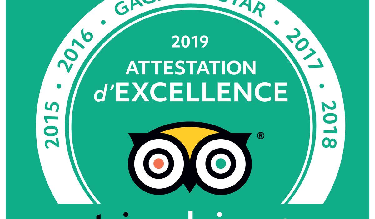 Attestation d'excellence Tripadvisor