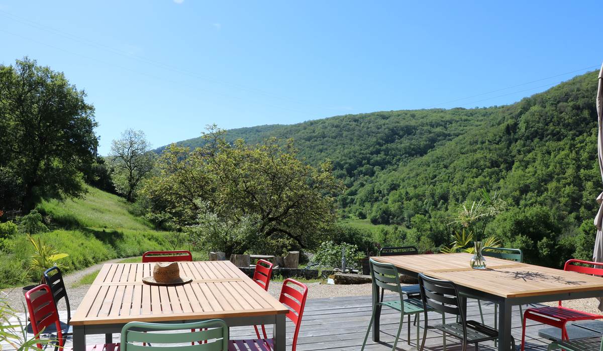 Terasse Chambre d'hôte proche Figeac