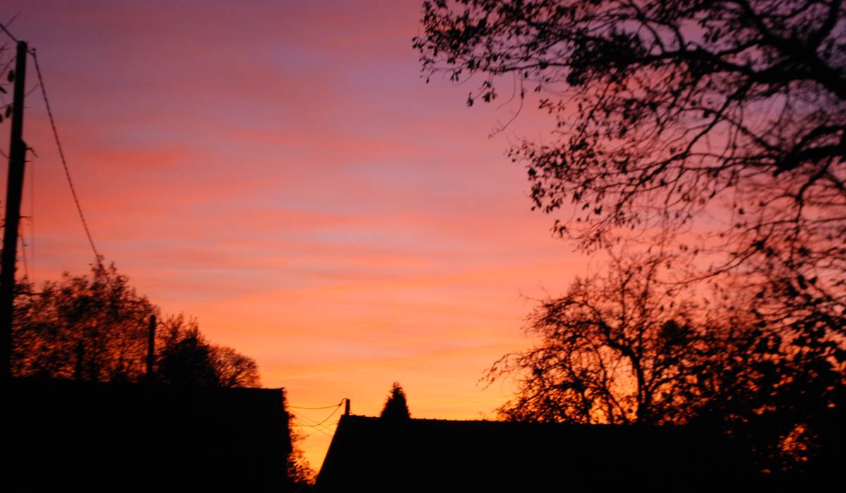 A Augne - Masjoubert, couché de soleil en novembre