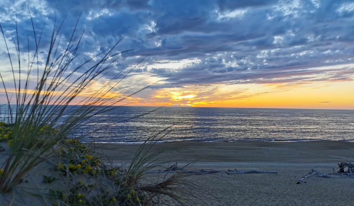 Coucher de soleil sur la plage de Labenne