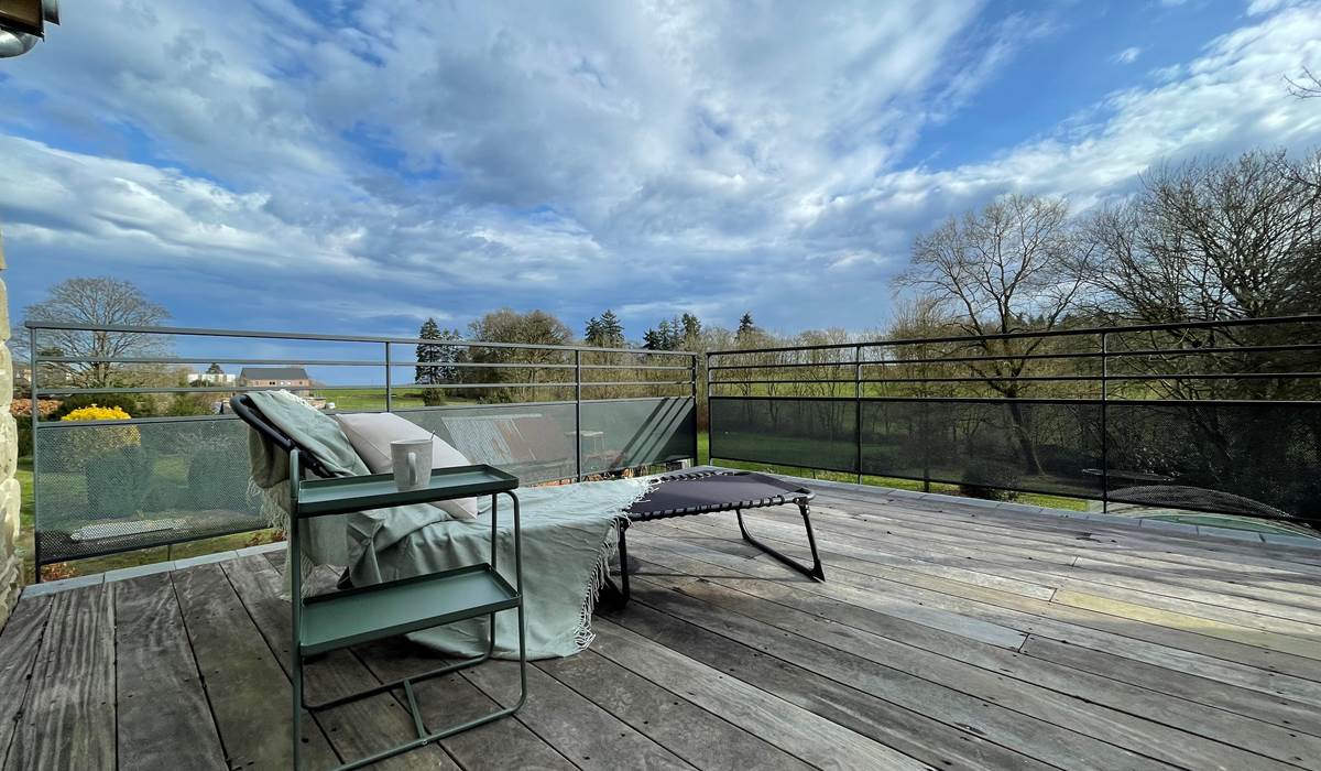 Terrasse du studio de la Grange d'Haversin