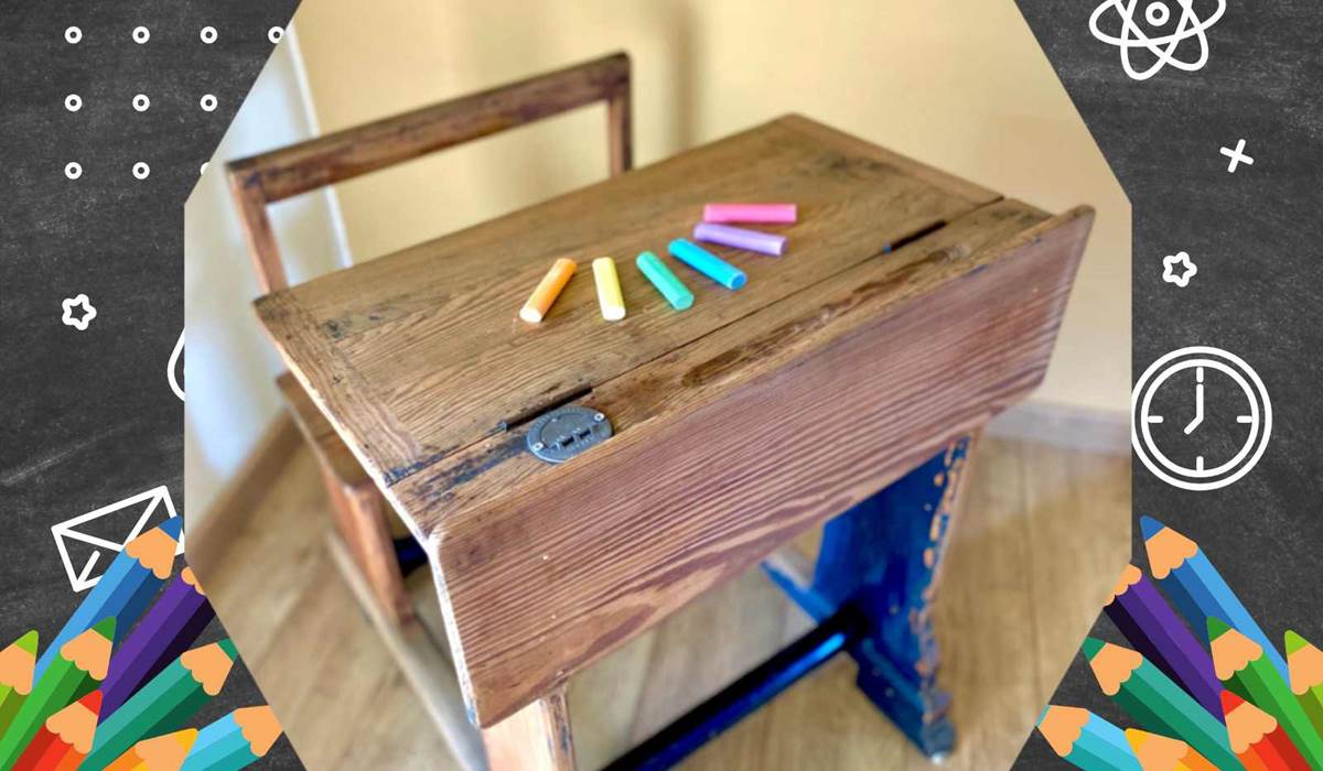 petit banc d'école la demoiselle ô bois