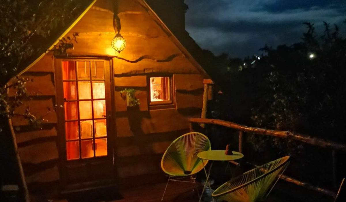 photo de la terrasse de la cabane