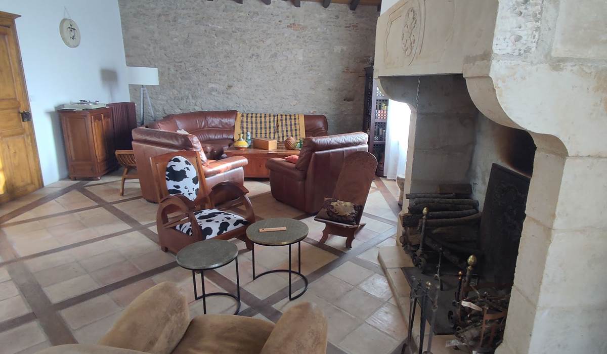 Domaine les Garrigues Salon avec cheminée