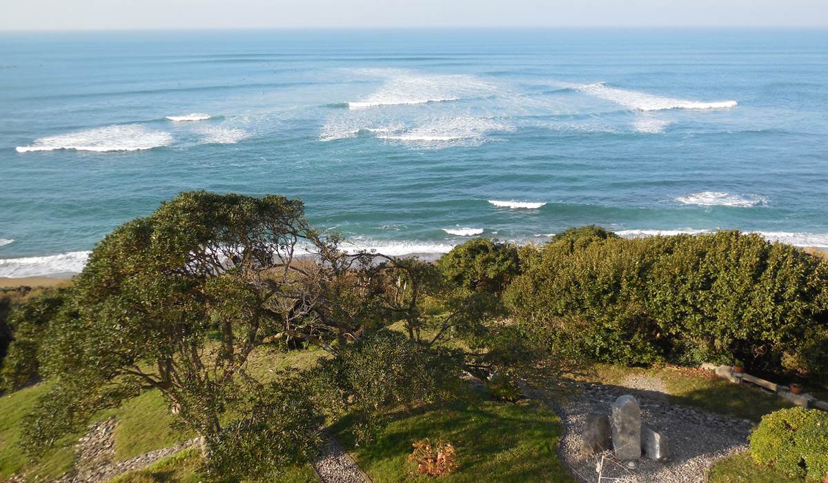 vue sur le spot de surf