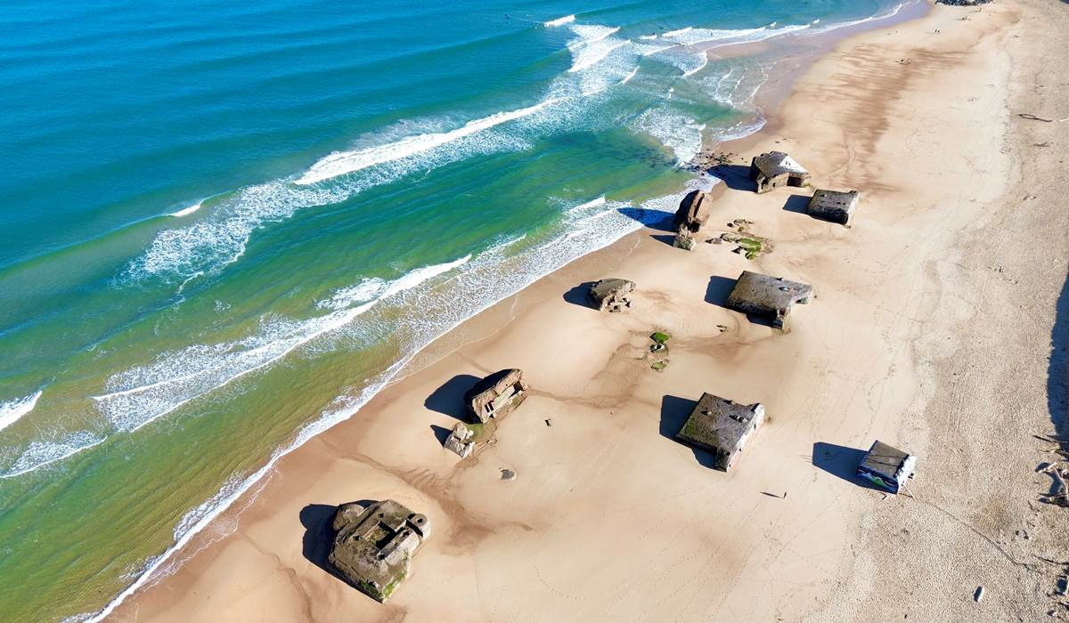 La plage de Capbreton vue du ciel