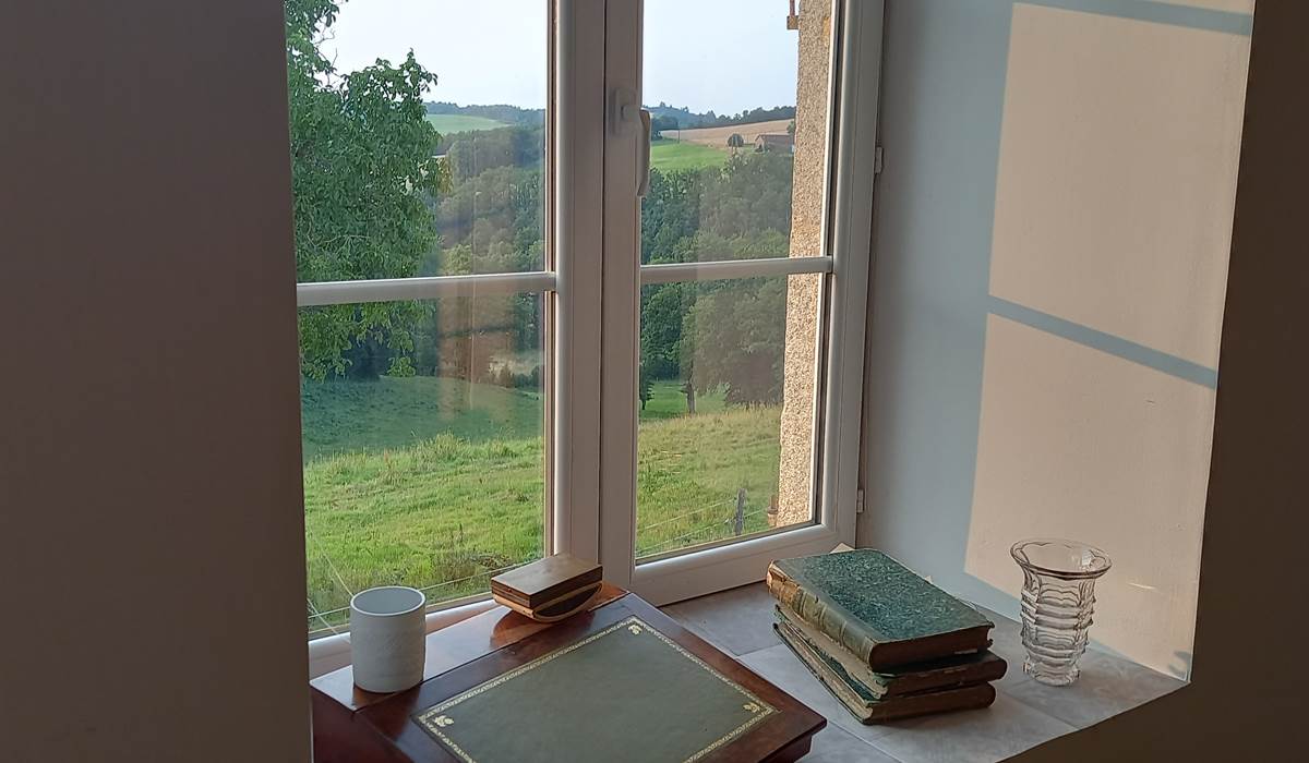 Vue sur la campagne, Maison d’hôtes la Babinerie,  Saint Léonard de Noblat, Haute Vienne, Nouvelle Aquitaine,