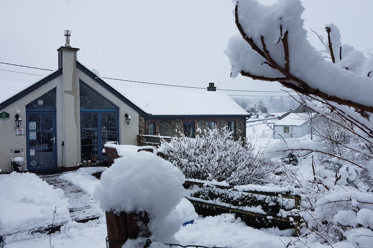 Le gîte Myosotis Royal Blue sous la neige