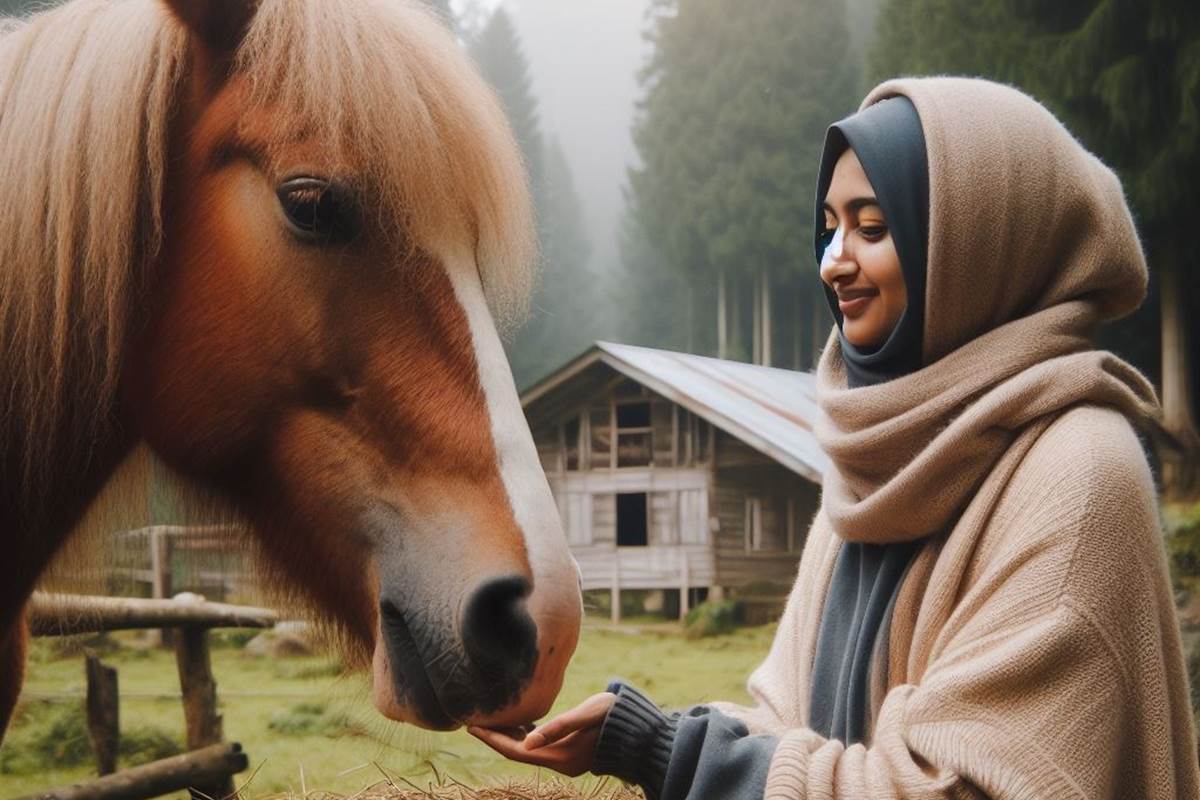 cheval heureux avec cnebe