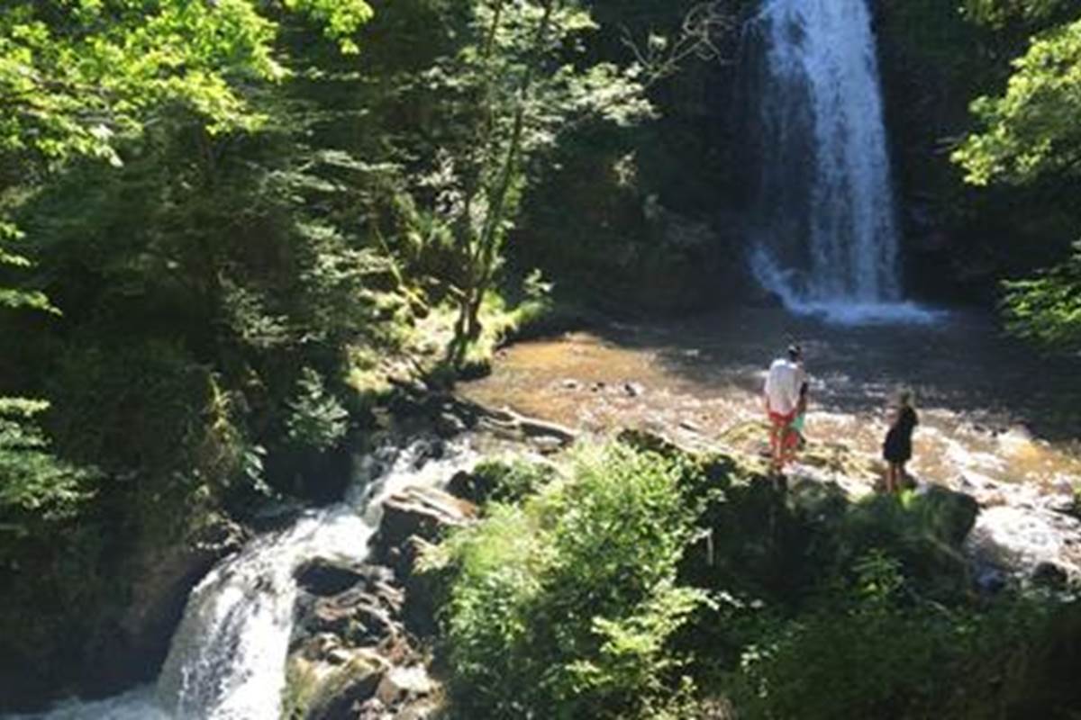 Cascade "La Redole", 38 mètres de haut, dans le Parc situé au pied de nos Gîtes "Le Chant des Sources" à Gimel-les-Cascades.