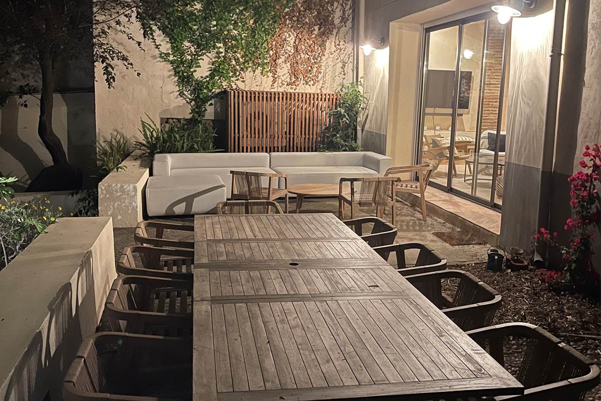 Maison nuit salle a manger