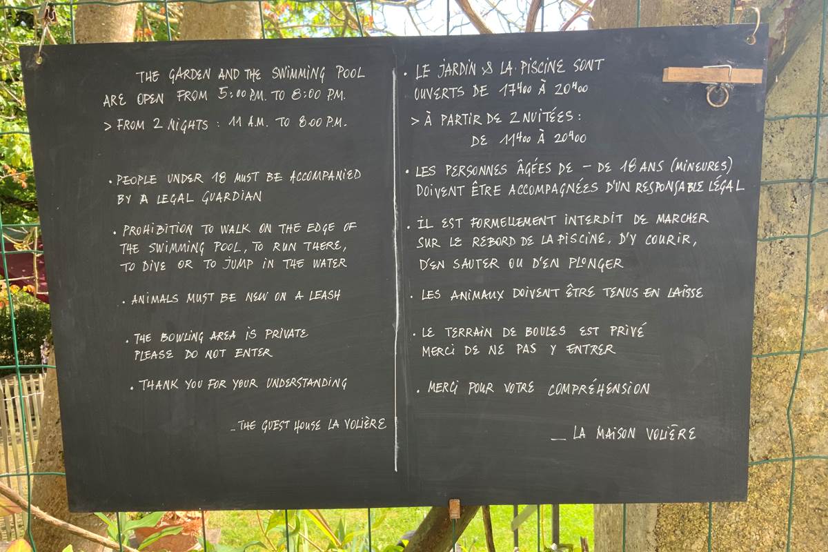 Règlement Piscine et jardin