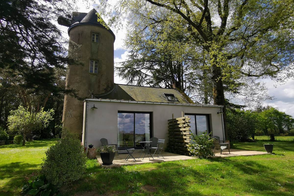 bâtiment principal vue arrière, moulin de La Retardière, Orvault, Loire Atlantique