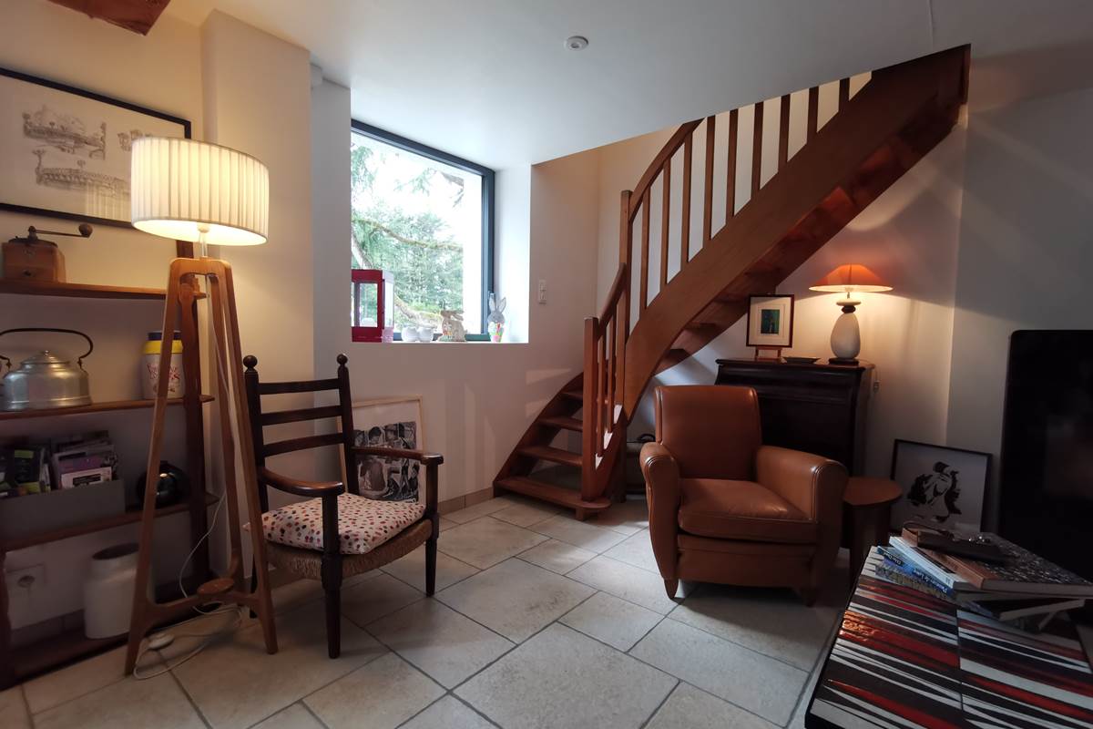 salon partagé entre les 3 chambres d'hôtes, moulin de La Retardière, Orvault