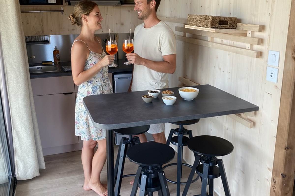 Coin repas et cuisine pour repas en tête à tête