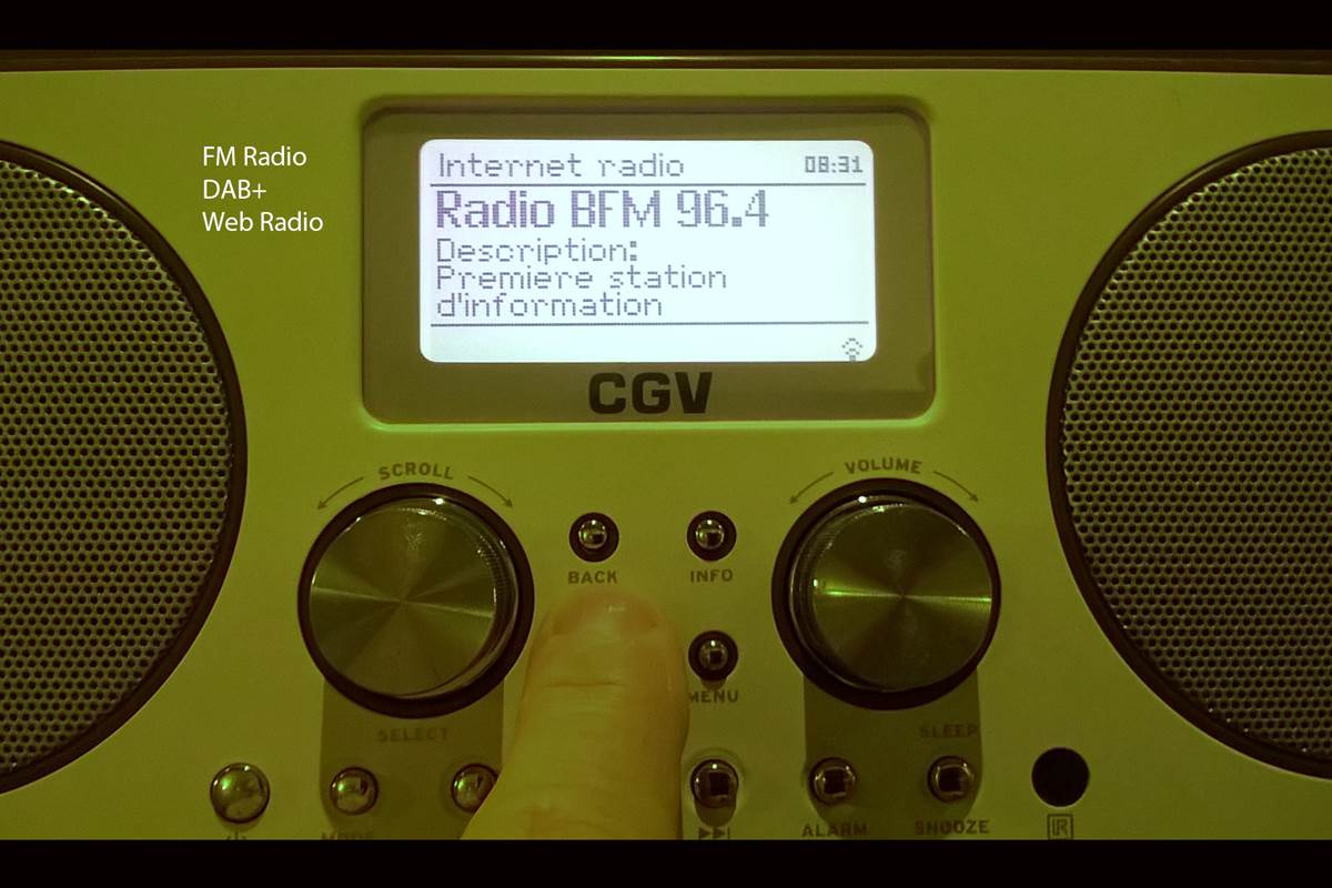 Radio FM, DAB+, Web