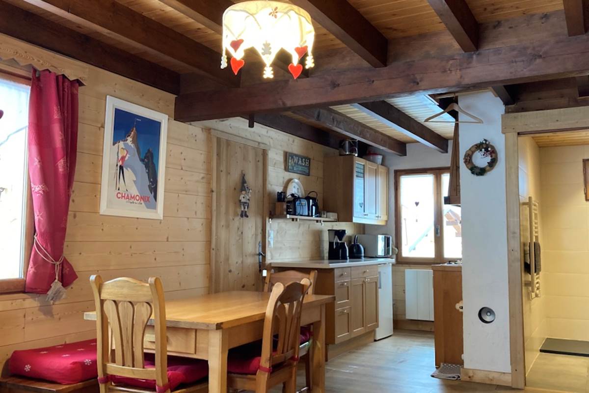 séjour cuisine chalet cosy