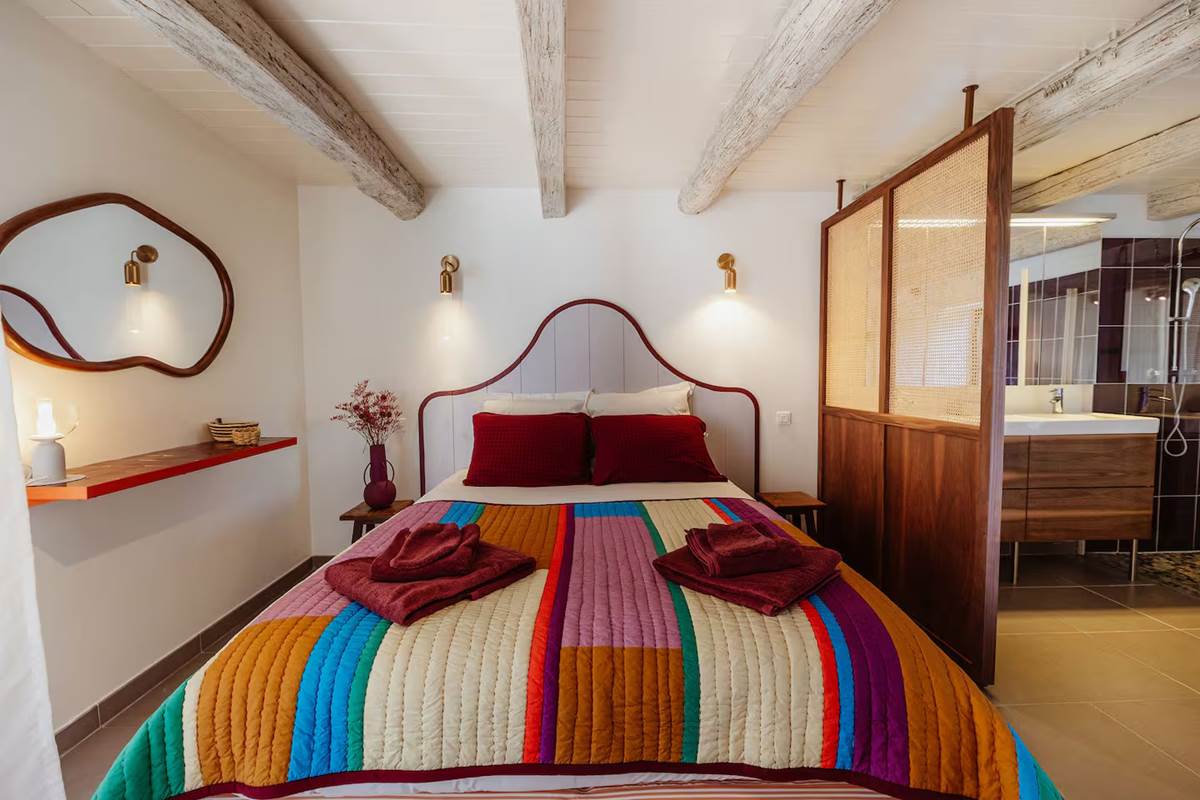 Le Chai Roudoudou, suite parentale, lit king size, salle de bain