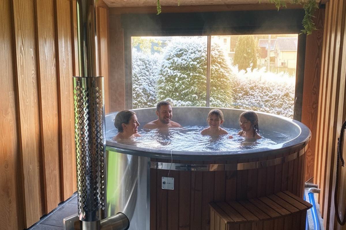 Bain nordique privatif chauffé au bois