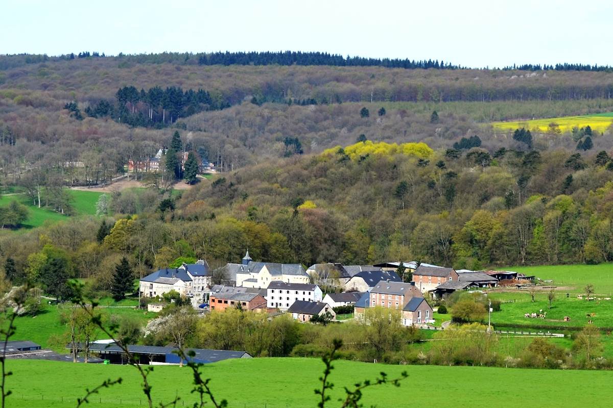 Le hameau de Xhignesse logé dans la verdure