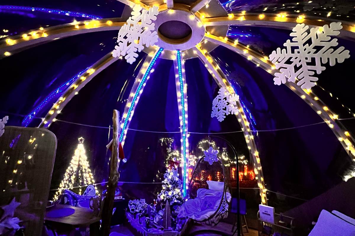 Bulle de nuit en hiver