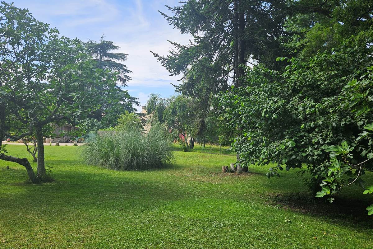 Moment de relaxation en famille dans un parc arboré, bercé par le climat chaleureux du Sud-Ouest de la France