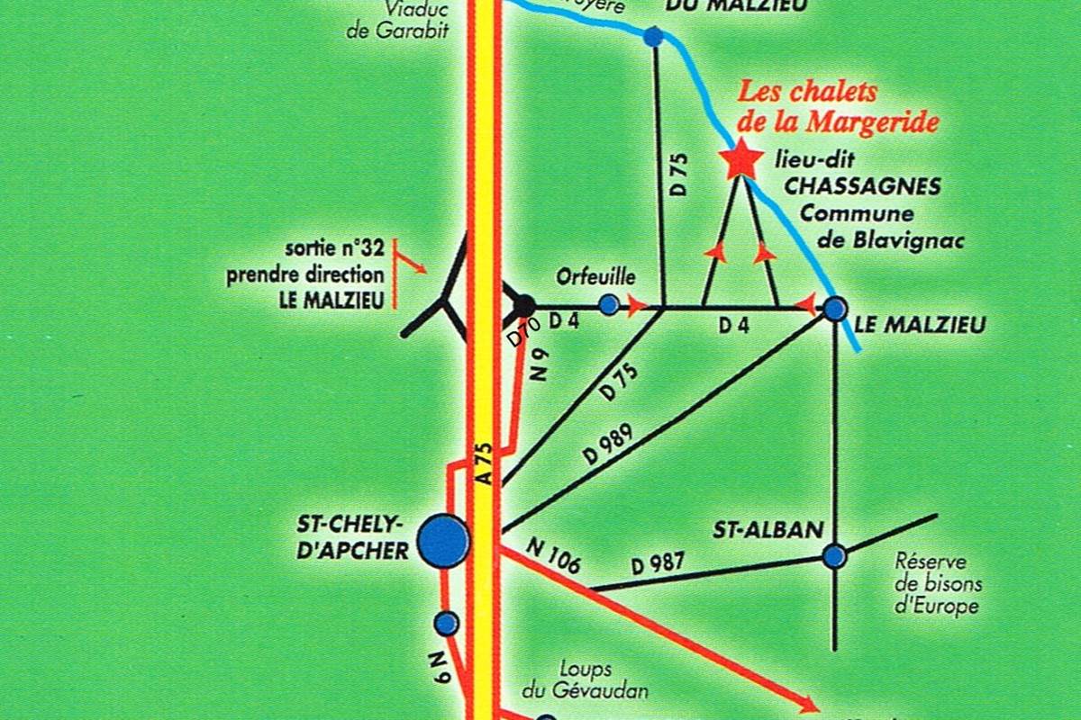 Les Chalets de la Margeride: Une situation favorable au centre du Pays