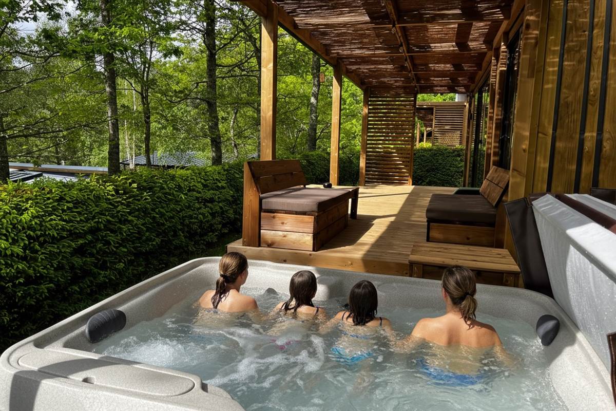 Spa privatif chauffé à 38°C sans vis à vis