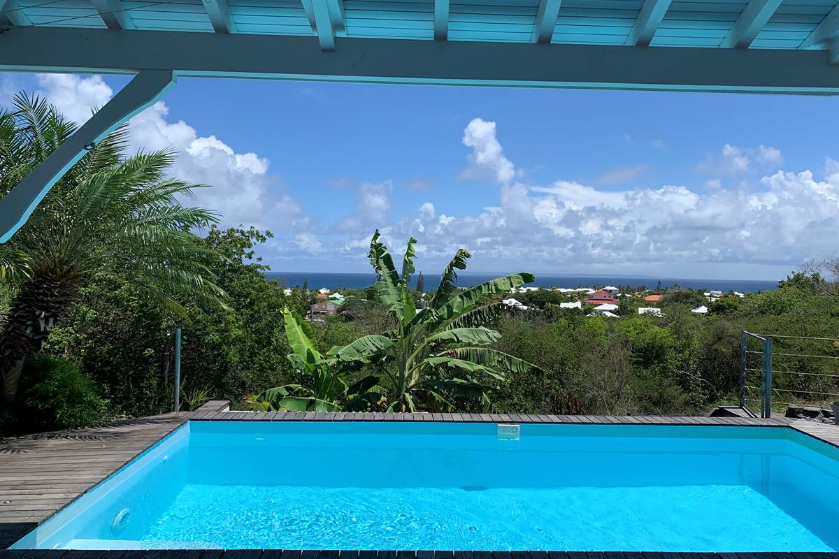 Piscine vue mer et végétation tropicale