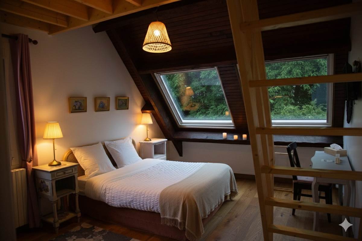 Chambre avec mezzanine Hortensias