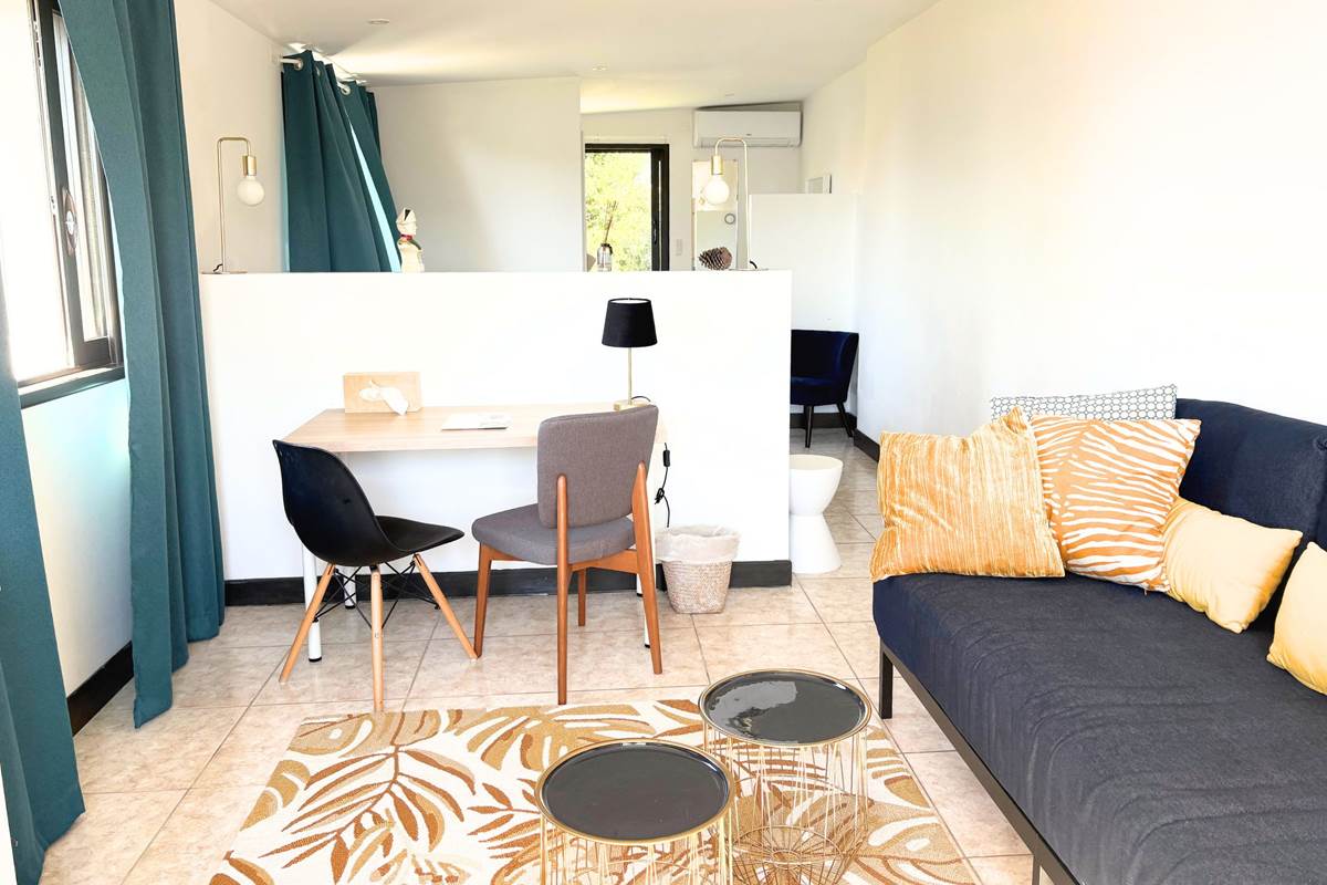 Grande chambre avec son salon en enfilade et un grand bureau pour le télé travail