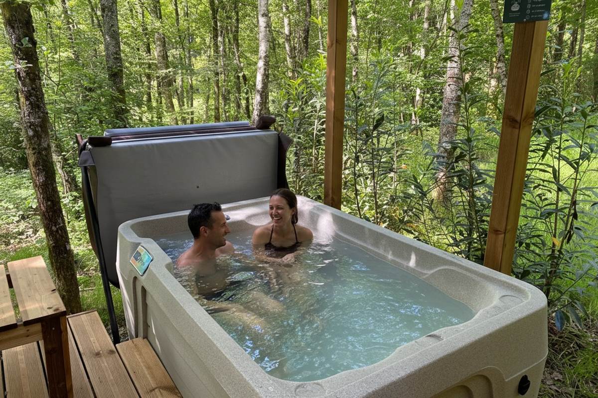 Spa privatif chauffé à 38°C