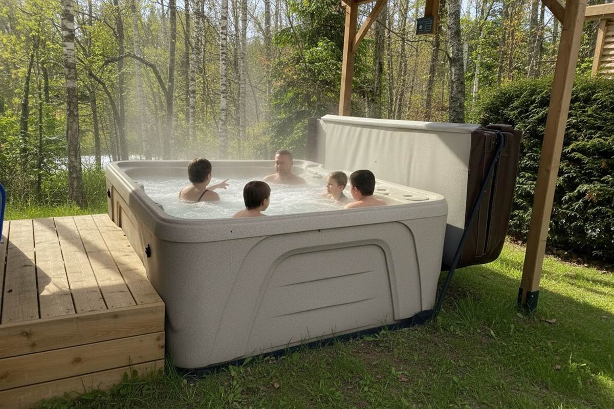 Spa privatif chauffé à 38°C sans vis à vis