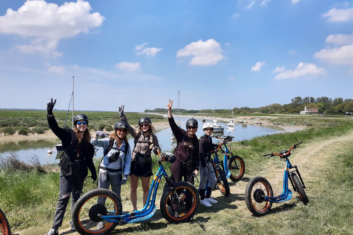 balade en baie d'authie, trottevents loue de trottinette electrique, berck sur mer , location vélo berck sur mer