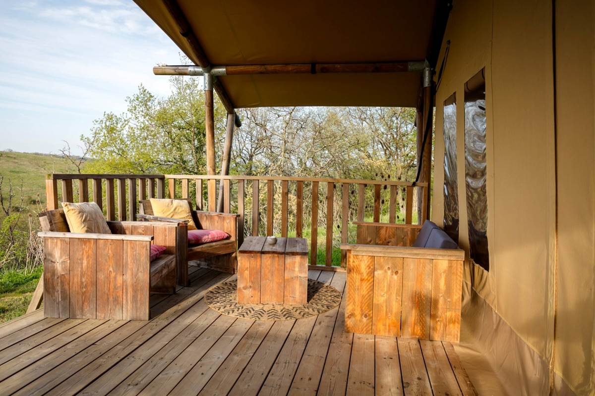 Terrasse salon écolodge sunshine