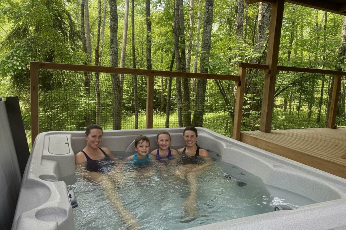 Spa privatif chauffé à 38°C sans vis à vis