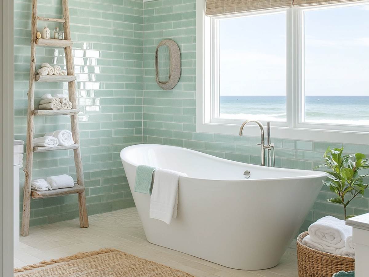 Salle de bain chambre turquoise-galerie