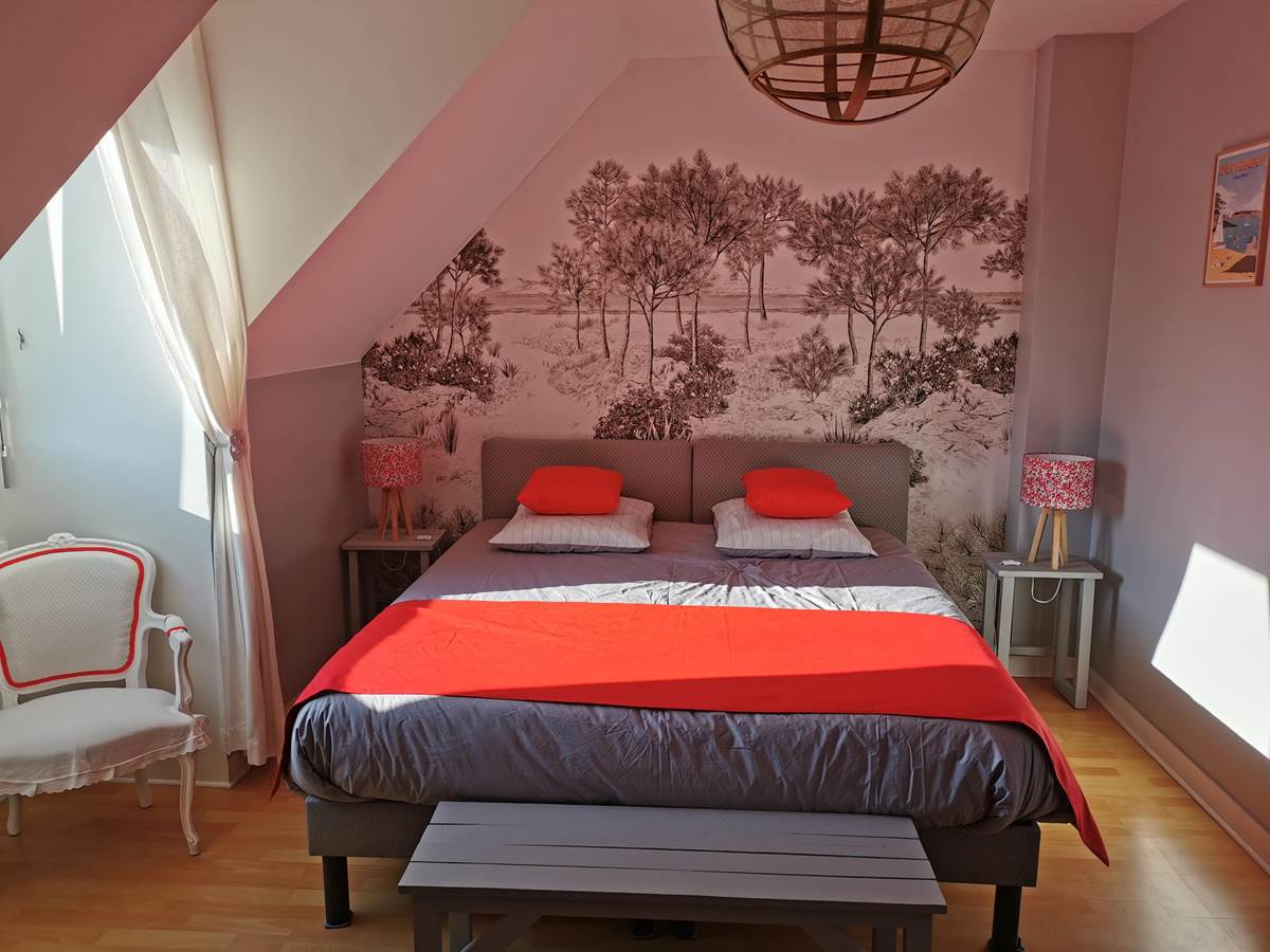 Chambre "La Plage du Pont" coté jardin-galerie