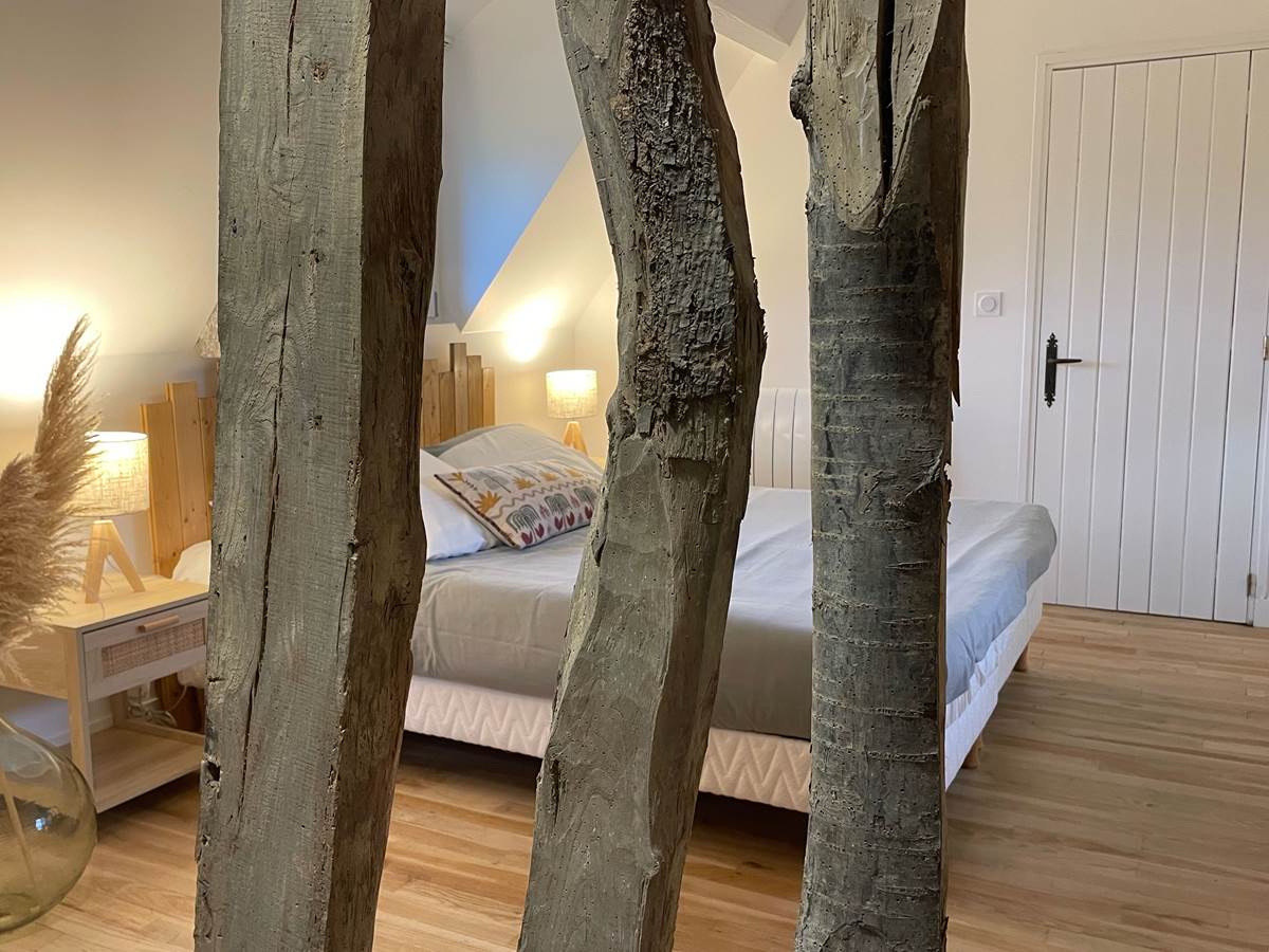 La chambre familiale 'La Grange' avec ses colombages celebre le bati ancien