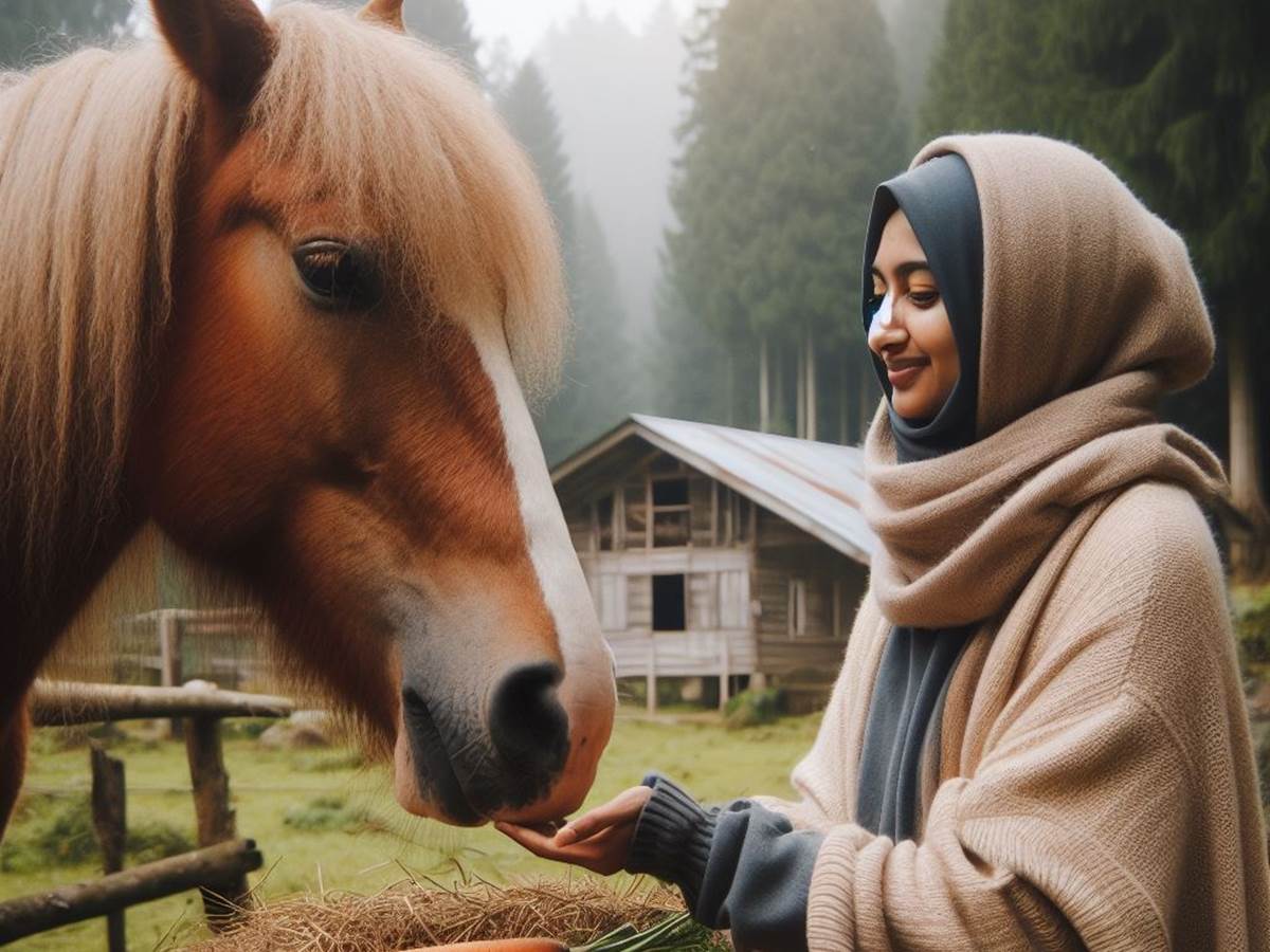 cheval heureux avec cnebe