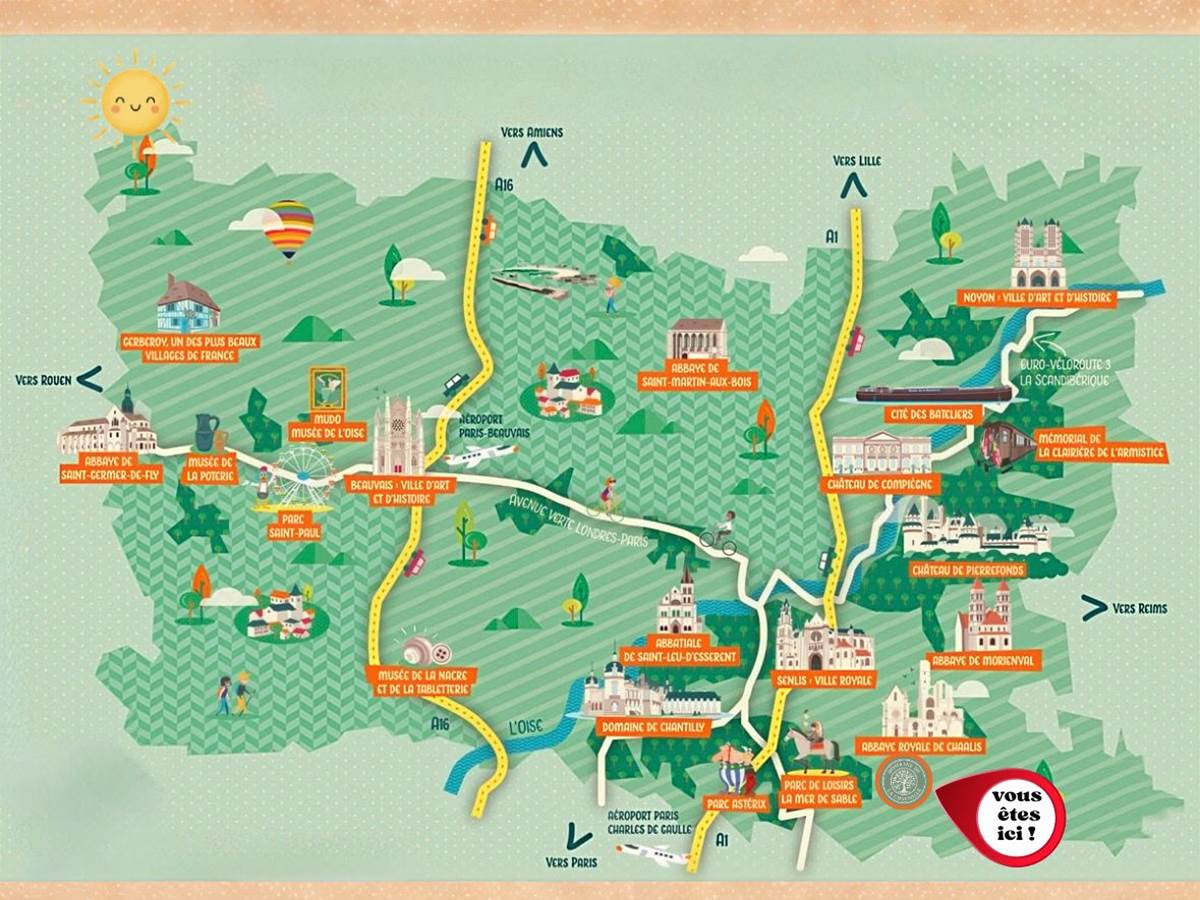 visiter la Picardie, l'Oise, Chantilly, Senlis, Compiègne, Ermenonville